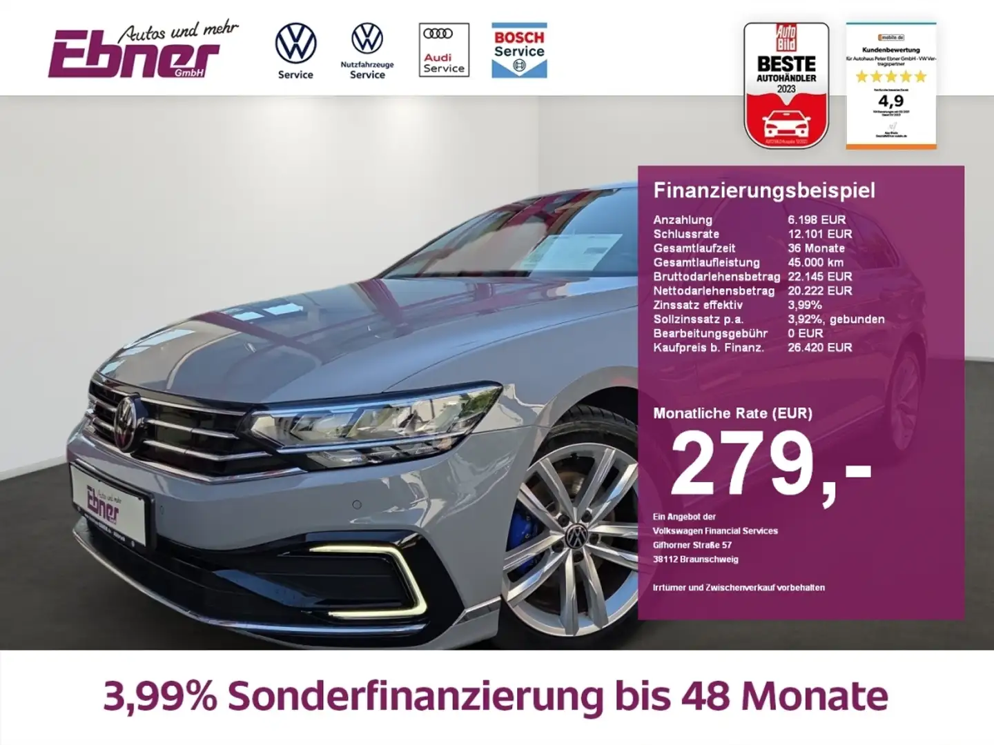 Volkswagen Passat Variant GTE DESIGN PHEV DSG ALCANTARA+KAMERA+4xSITZHZG+18 Grau - 1