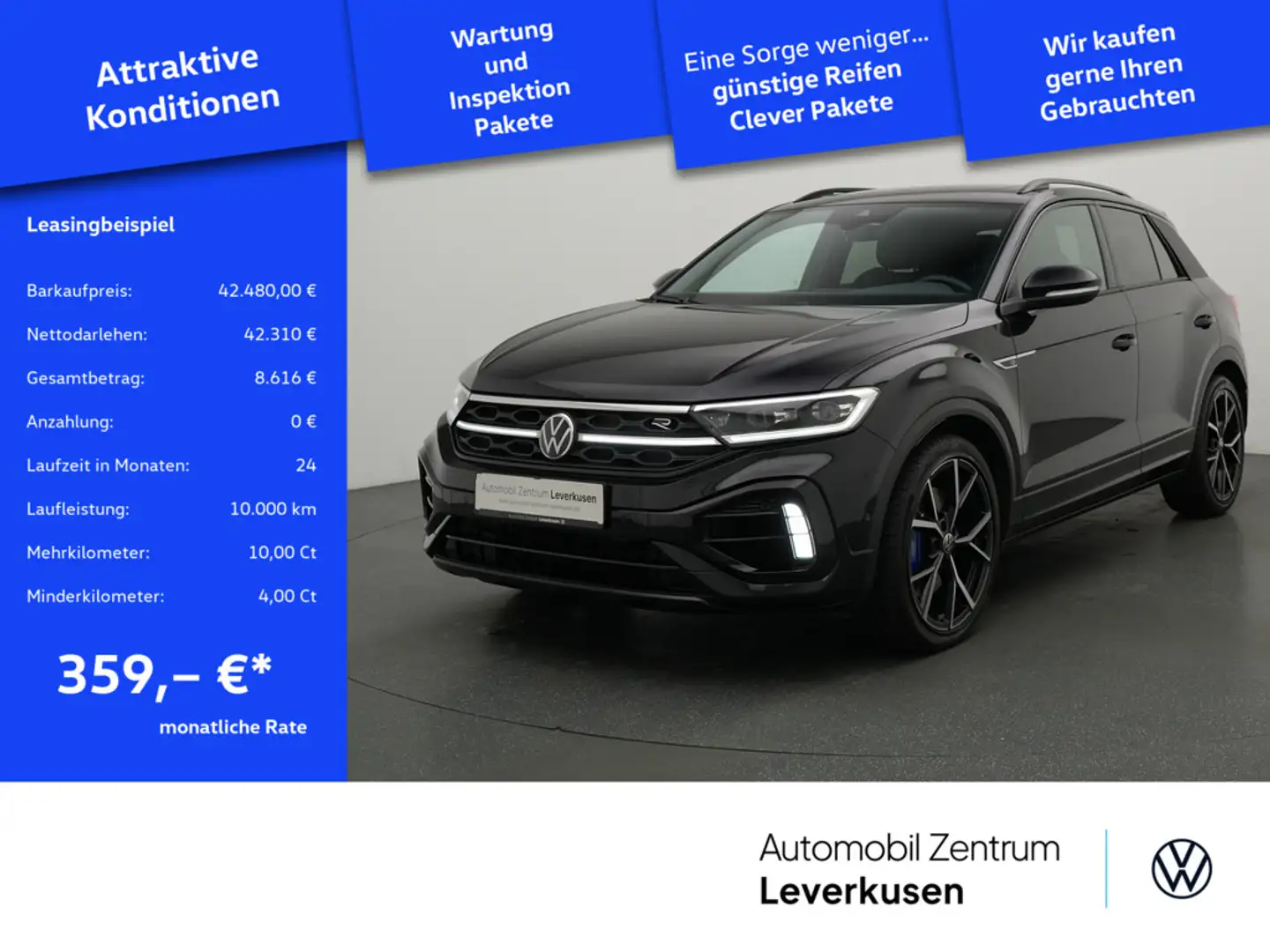 Volkswagen T-Roc R NAVI VIRT ACC DCC AHK MEMORY PANO SHZ Schwarz - 1