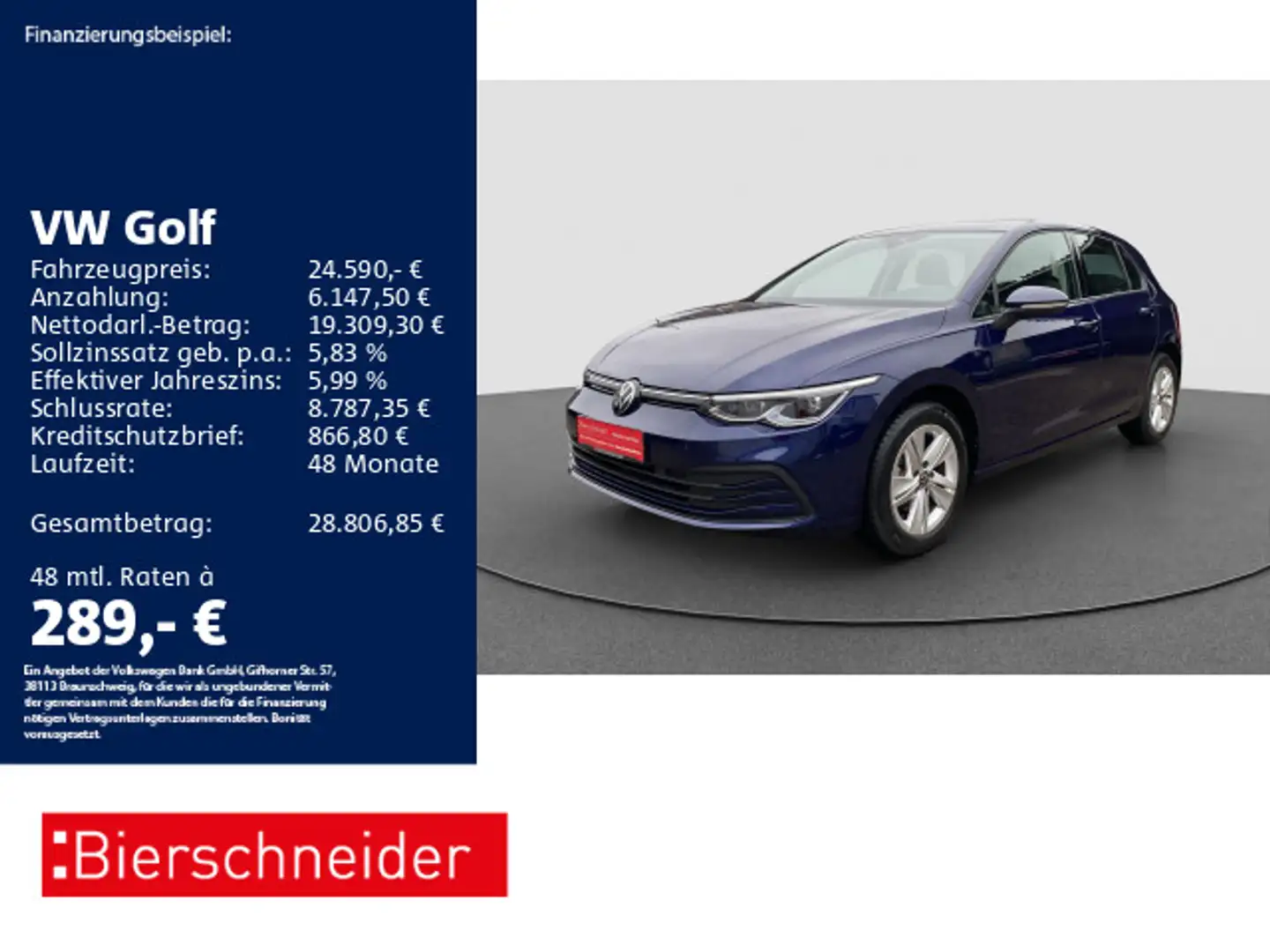 Volkswagen Golf 8 2.0 TDI DSG Life LED+ ACC NAVI SHZ Blauw - 1
