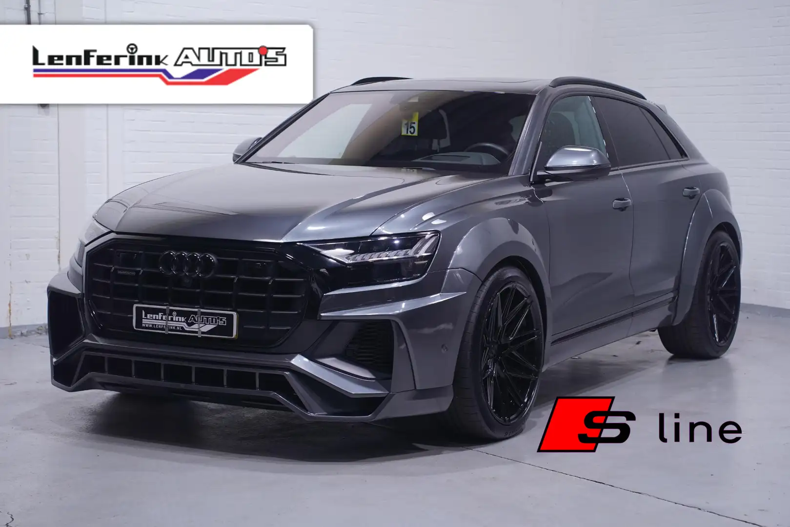 Audi Q8 55 TFSI quattro Prior bodykit en tuning 430PK pano Grijs - 1