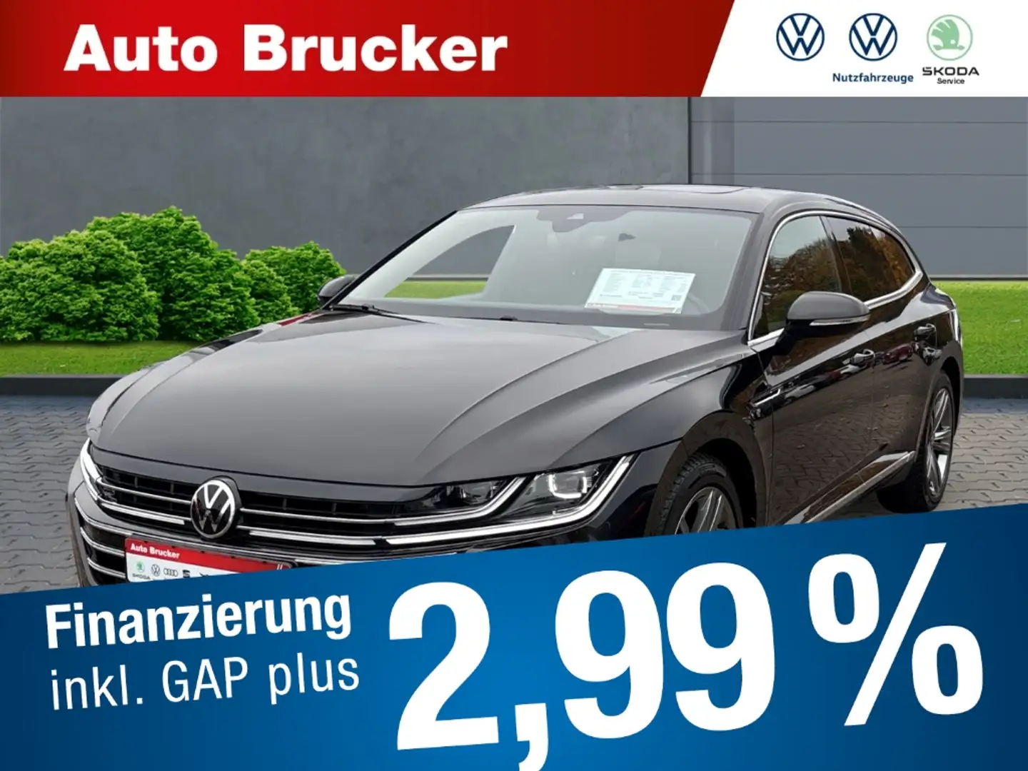 Volkswagen Arteon Shooting Brake R-Line 4Motion 2.0 TDI+Parklenkassi Schwarz - 1