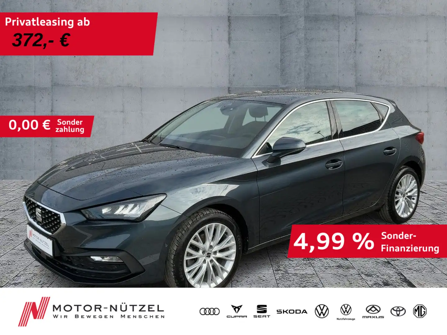 SEAT Leon 1.5 eTSI DSG XCELLENCE LED+NAVI+GRA+SHZ+RFK Grau - 1