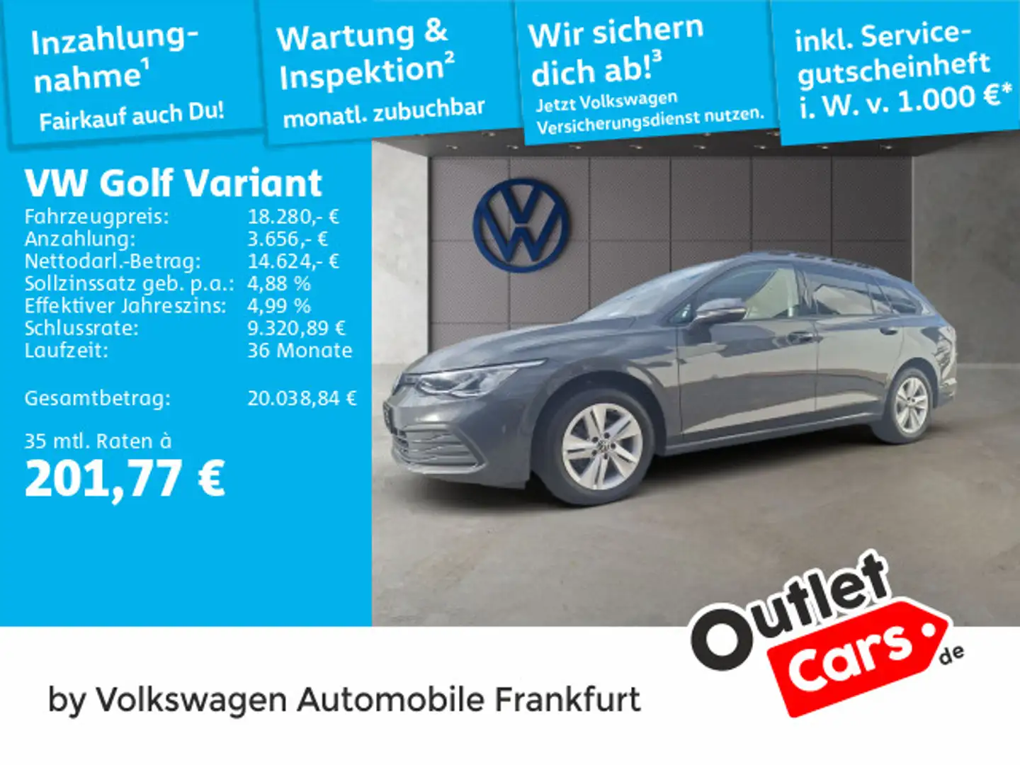 Volkswagen Golf Variant Golf VIII Variant 1.5 TSI Life Navi Digitaler Ra Grau - 1