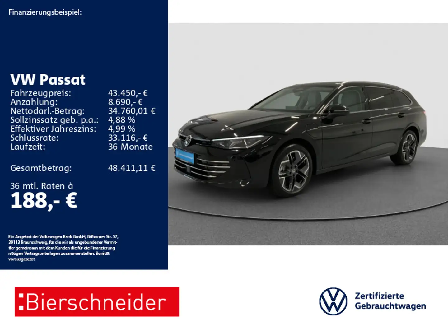 Volkswagen Passat Variant Passat 1.5 TSI DSG eHybrid Elegance AHK HuD LEDE Zwart - 1