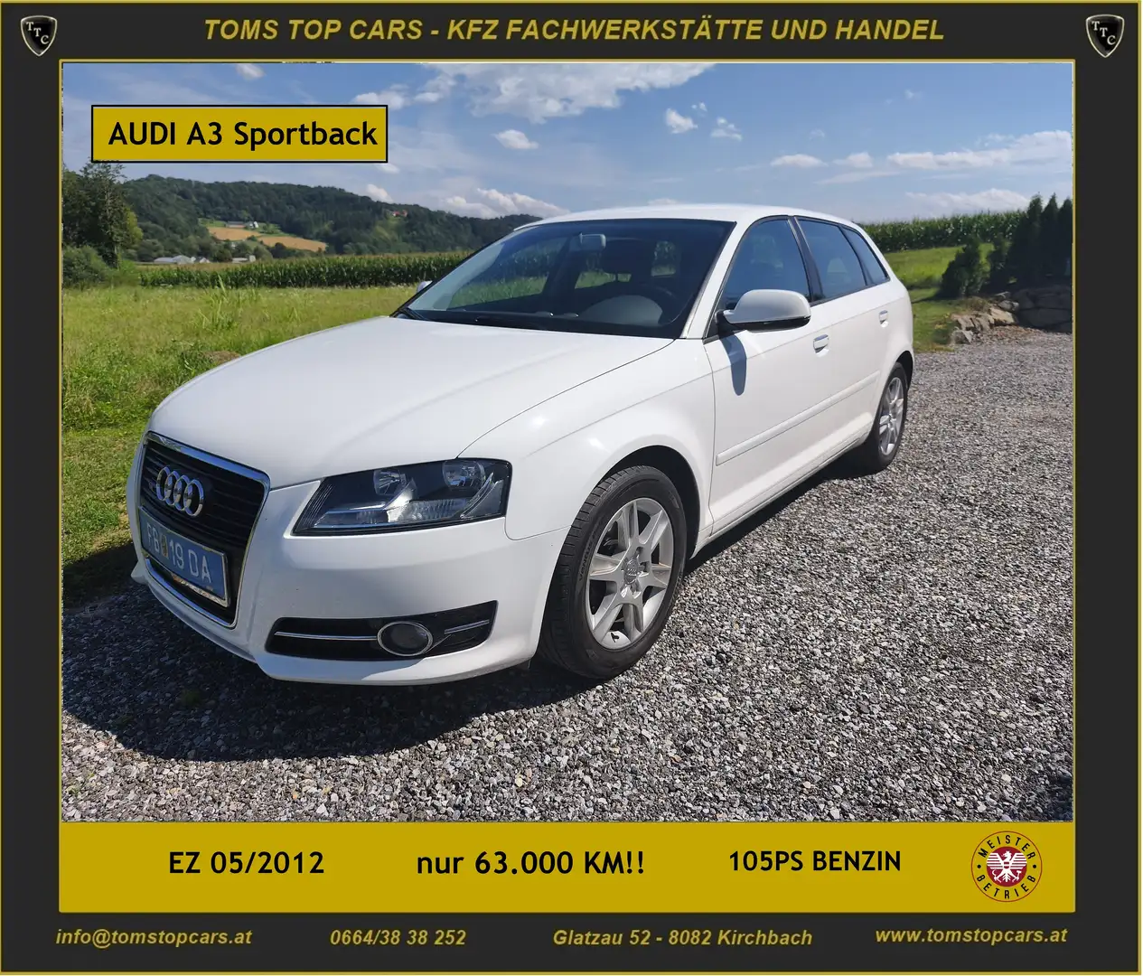 Audi A3 SB 1,2 nur 63.000KM, Top Zustand Weiß - 1