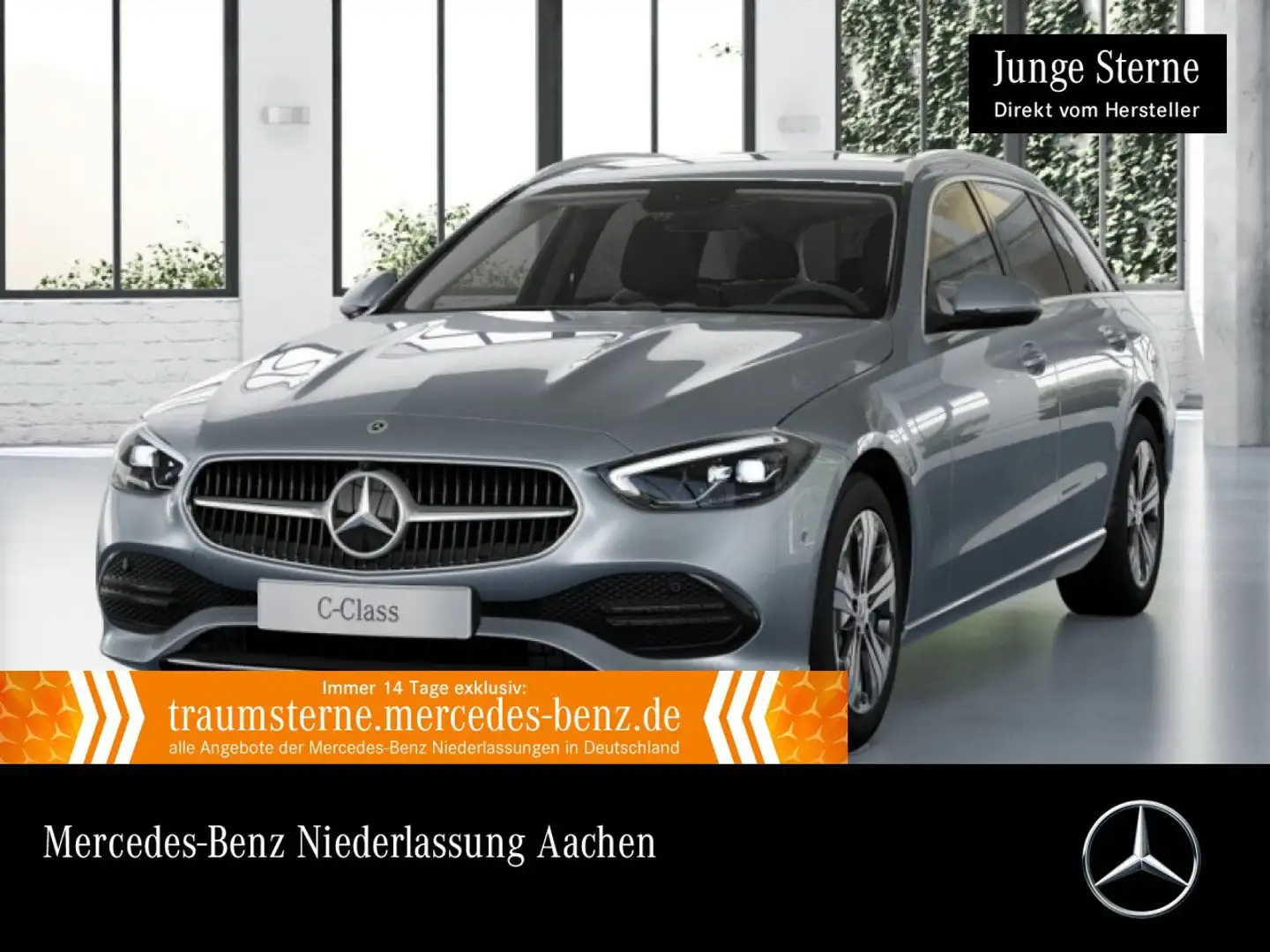 Mercedes-Benz C 300 e T AVANTG+360+LED+TOTW+KEYLESS+9G Silber - 1