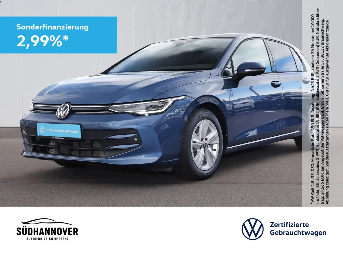 Volkswagen Golf VIII Life 1.5 eTSI DSG PANO+NAVI+LED+SHZ Blau - 1