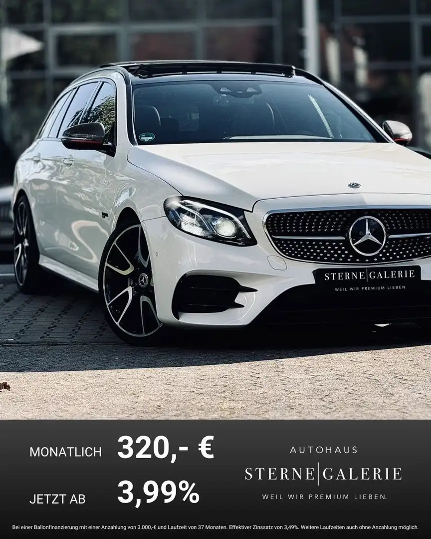 Mercedes-Benz E 43 AMG 4M/AMG-LINE/360°/HEADUP/AIRM/DISTRO+ Weiß - 1