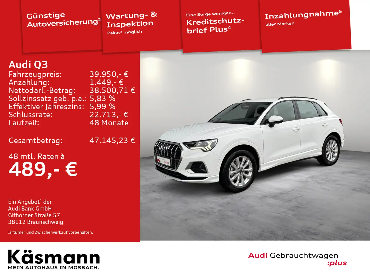 Audi Q3 advanced 35TFSI LED AHK NAV KAM SHZ PDC Grau - 2
