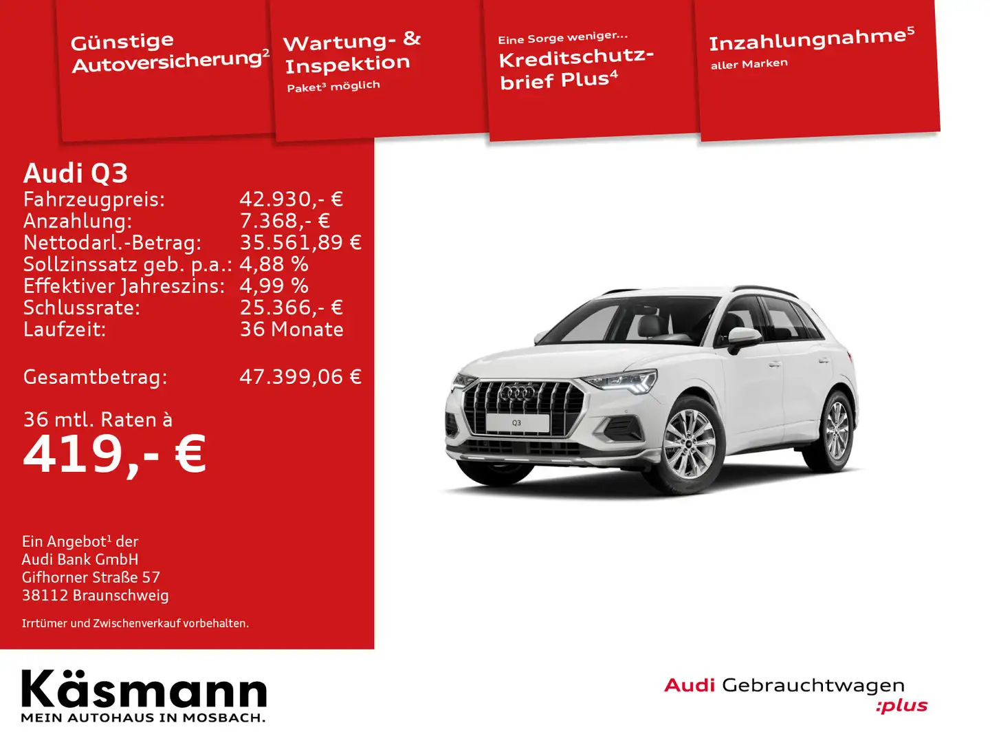Audi Q3 advanced 35TFSI LED AHK NAV KAM SHZ PDC Grau - 1