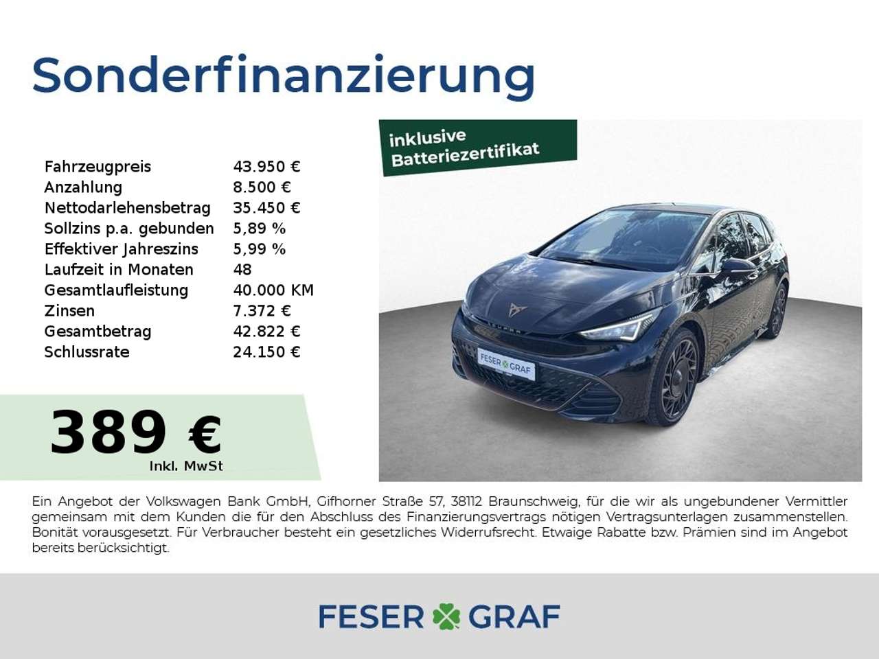 Cupra Born — Cupra Born VZ 240 kW HUD|PANO|360°|20"|APP|LED