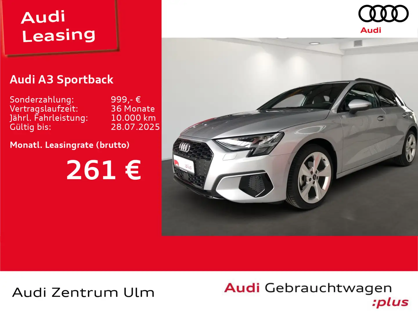 Audi A3 advanced 30 TDI S tronic AHK NAV+ Silber - 1