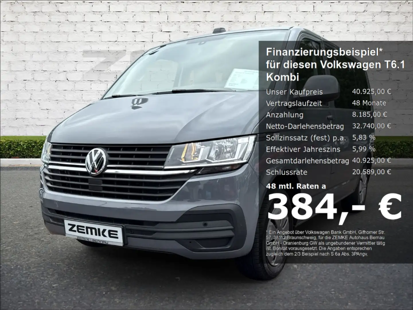 Volkswagen T6.1 Kombi 2.0 TDI DSG Apple CarPlay Android Auto DAB SHZ Not Gris - 1