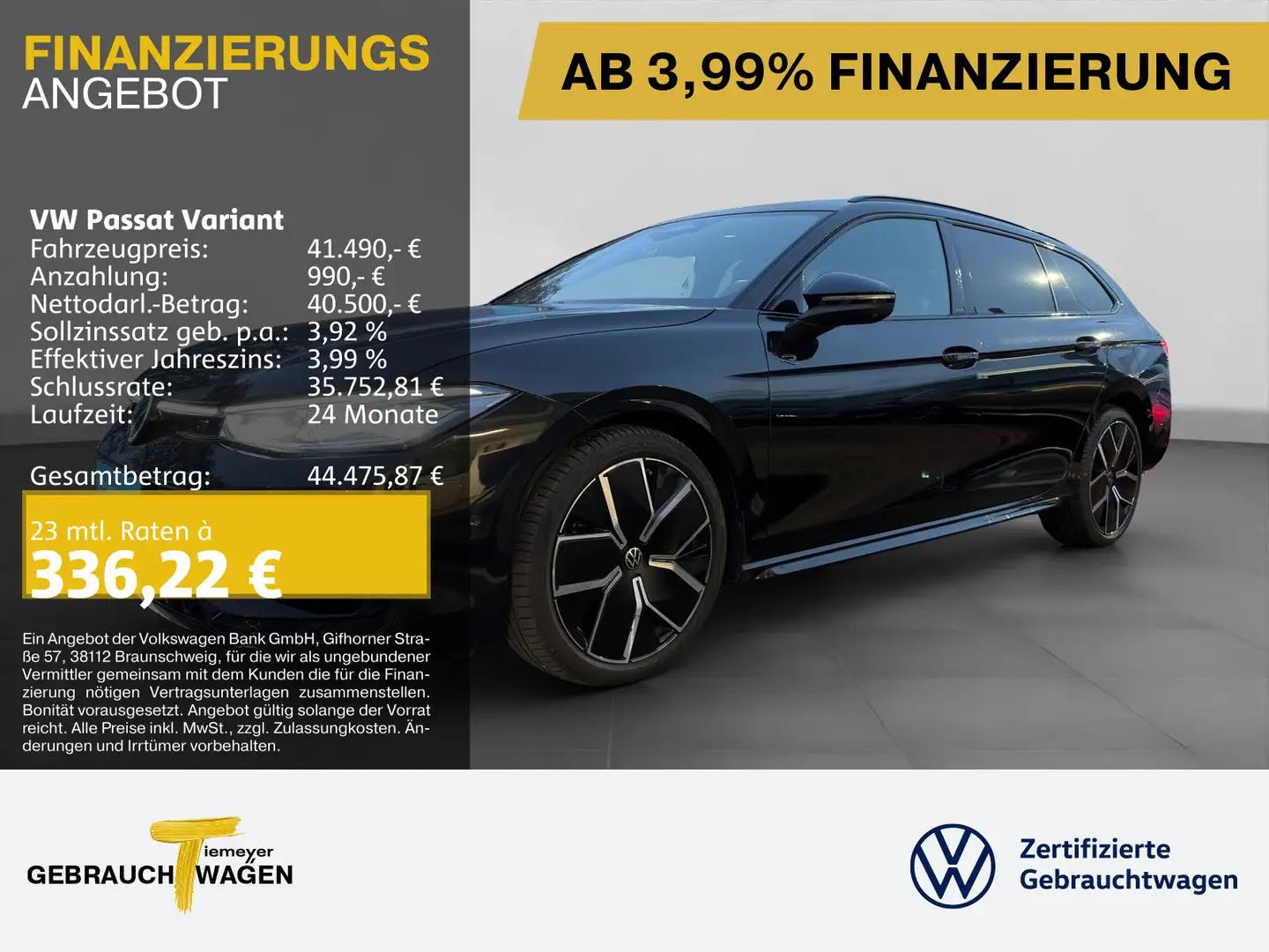 Volkswagen Passat Variant 2.0 TDI DSG R-LINE HuD 360° AHK L Schwarz - 1
