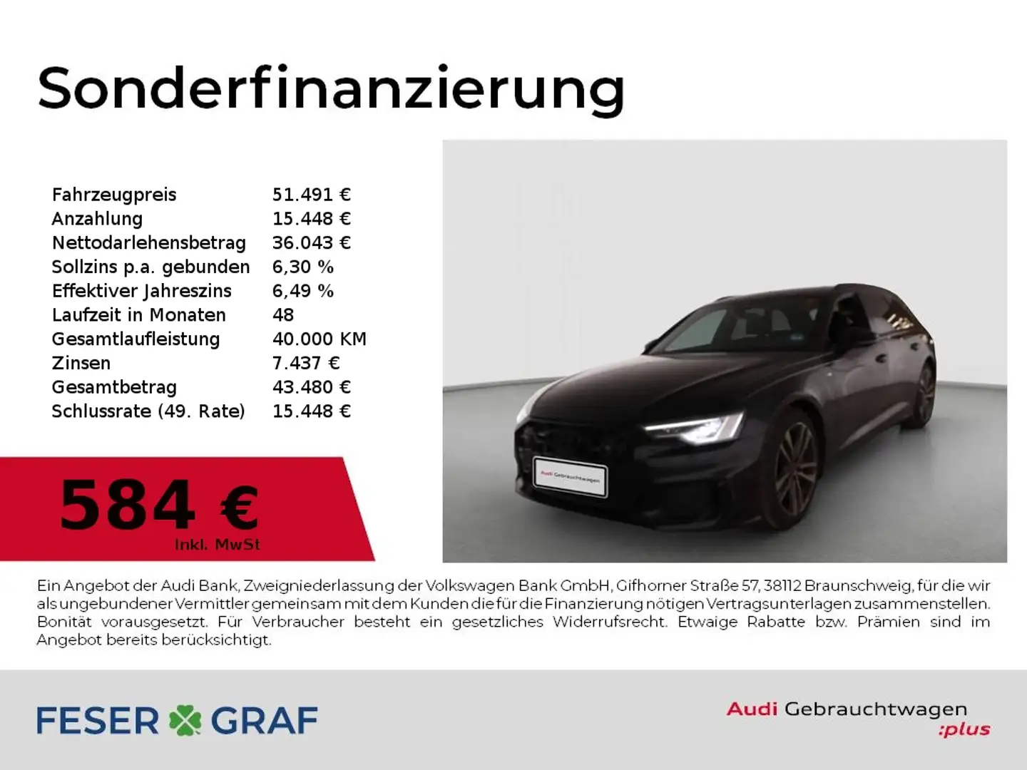 Audi A6 Avant 50 TFSI e S line Int+Ext/Matrix/HuD/360Kamer Schwarz - 1