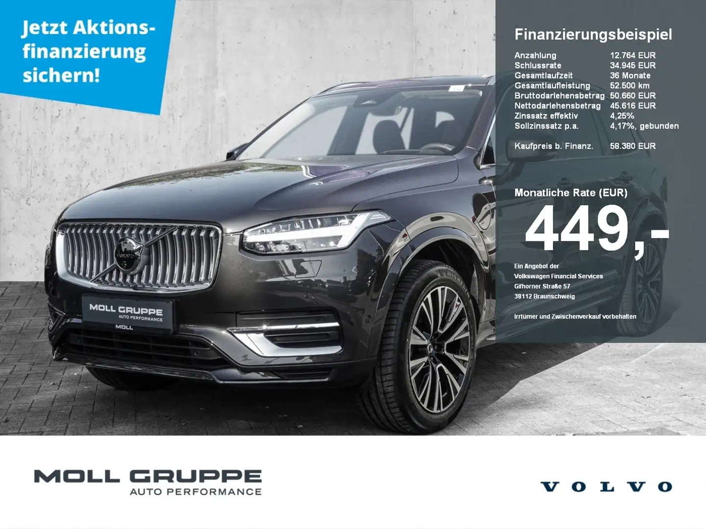 Volvo XC90 T8 AWD Plus Bright MATRIX ACC AUT DYNLICHT Grau - 1