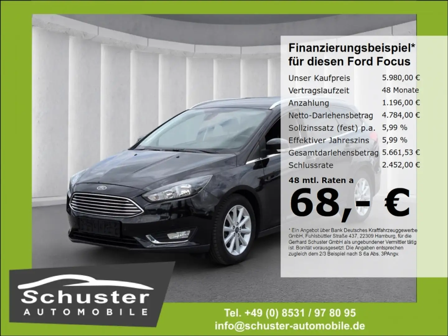 Ford Focus Turn. Titanium 1.0*AHK Navi R-Kam Temp SHZ Noir - 1