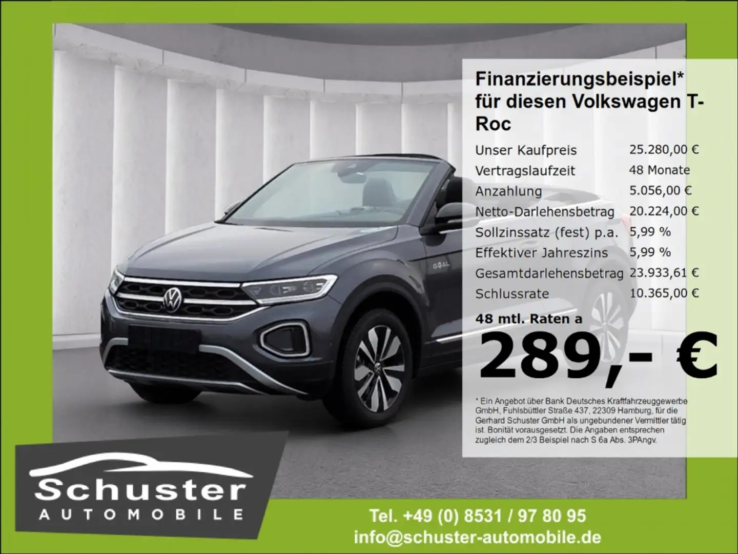 Volkswagen T-Roc Cabrio GOAL 1.0TSI*LED+ ACC R-Kam Navi SHZ Grau - 1