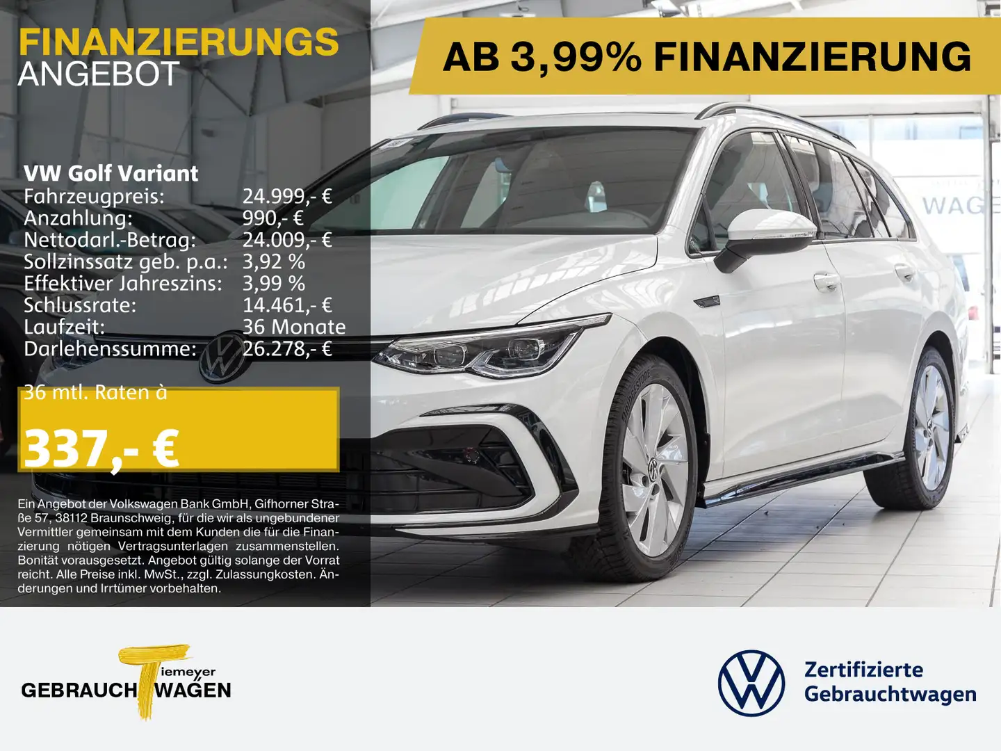 Volkswagen Golf Variant 1.5 eTSI DSG R-LINE PANO LM18 IQ.LI Weiß - 1
