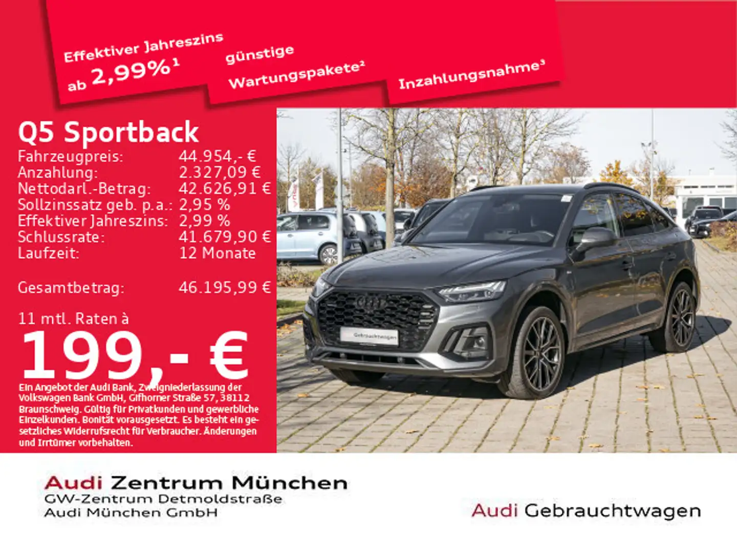 Audi Q5 50 TDI qu. tiptr. S line UPE:90" AH Grau - 1