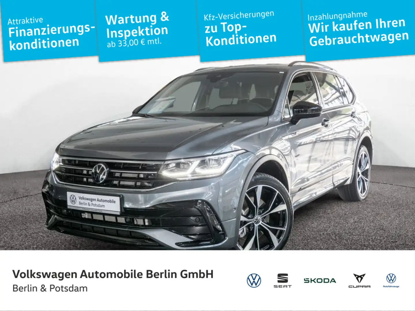 Volkswagen Tiguan Allspace 2.0 TDI 4M R-Line 7-Sitz Black-S Grau - 1
