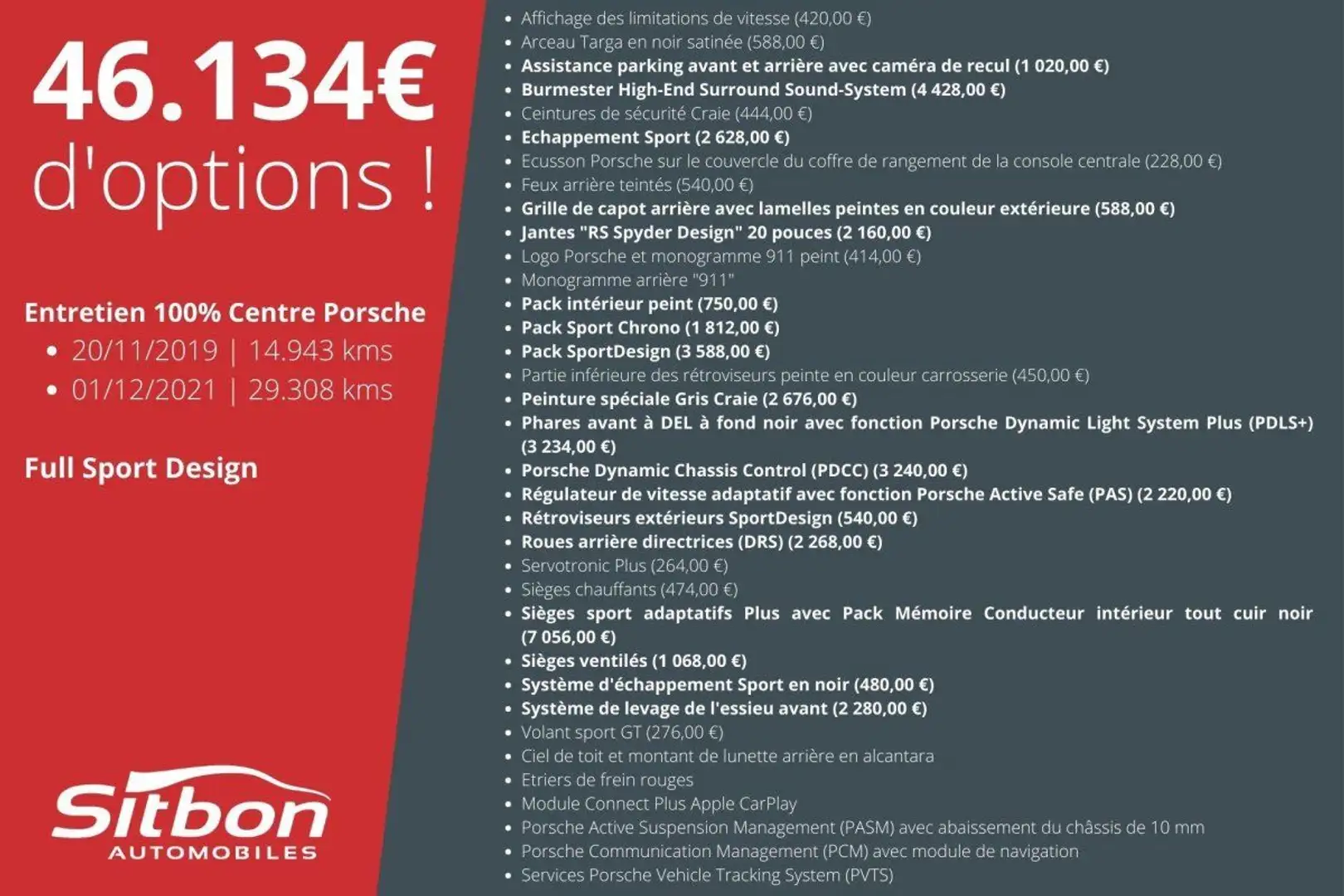 Porsche 911 991 Phase 2 Targa 4S Sport Design Craie 3.0 420 PD - 2