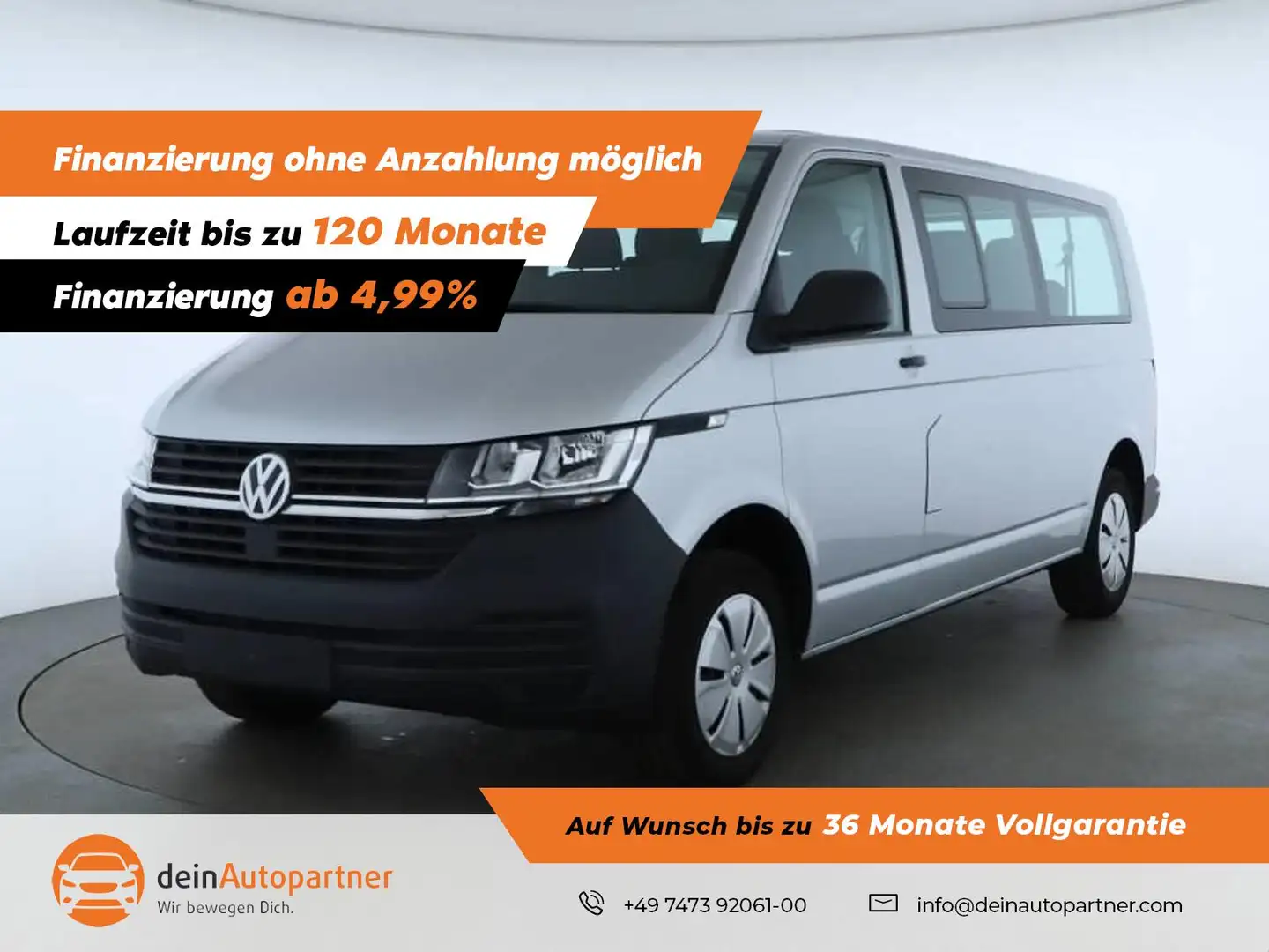 Volkswagen T6.1 Transporter T6.1 Kombi LR 2.0 TDI /NAVI/AHK/KLIMA/9-SITZER/DAB Silber - 1