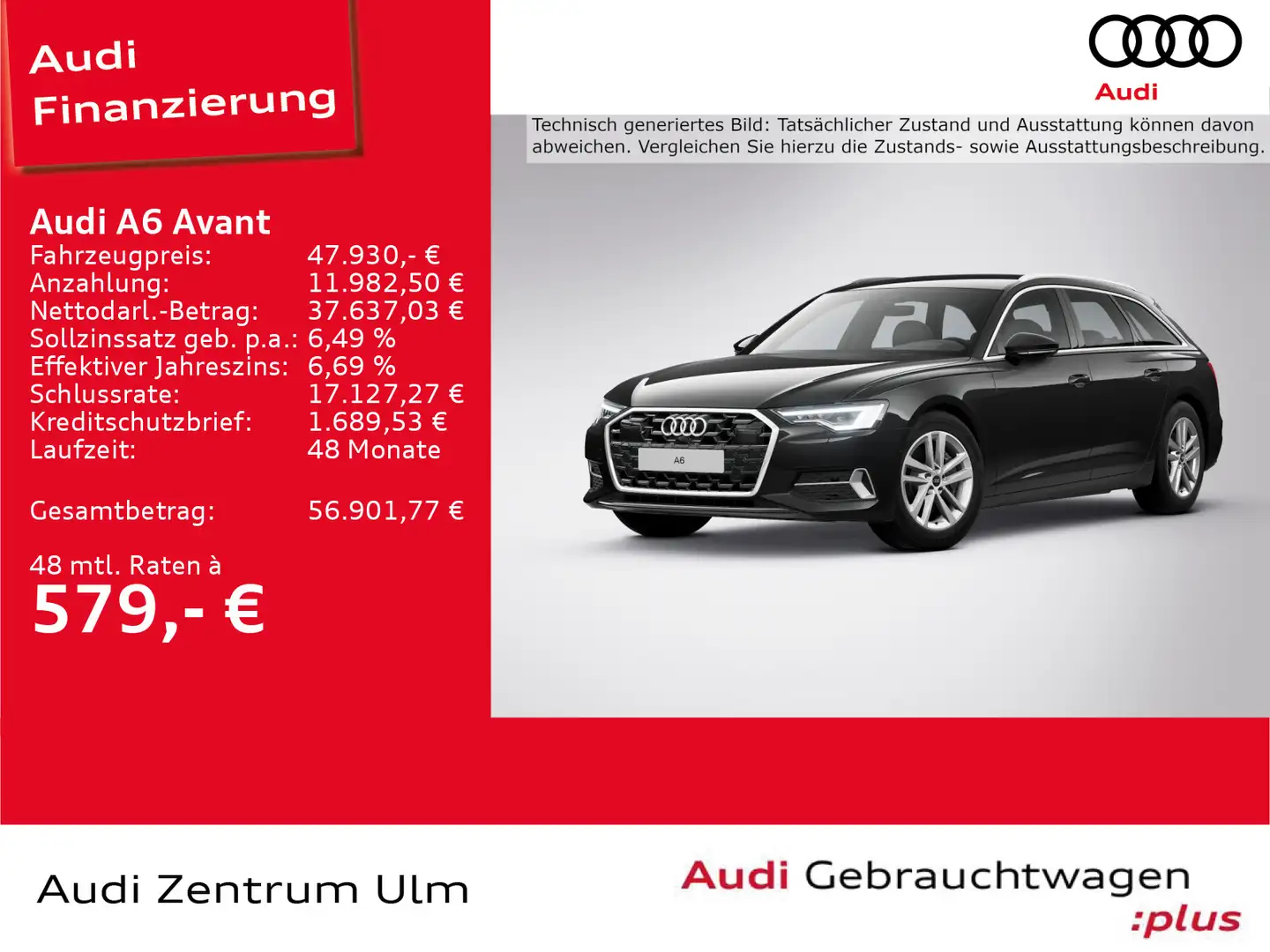 Audi A6 advanced 45 TFSI AHK LEDER SHZ 5J.GAR. Schwarz - 1