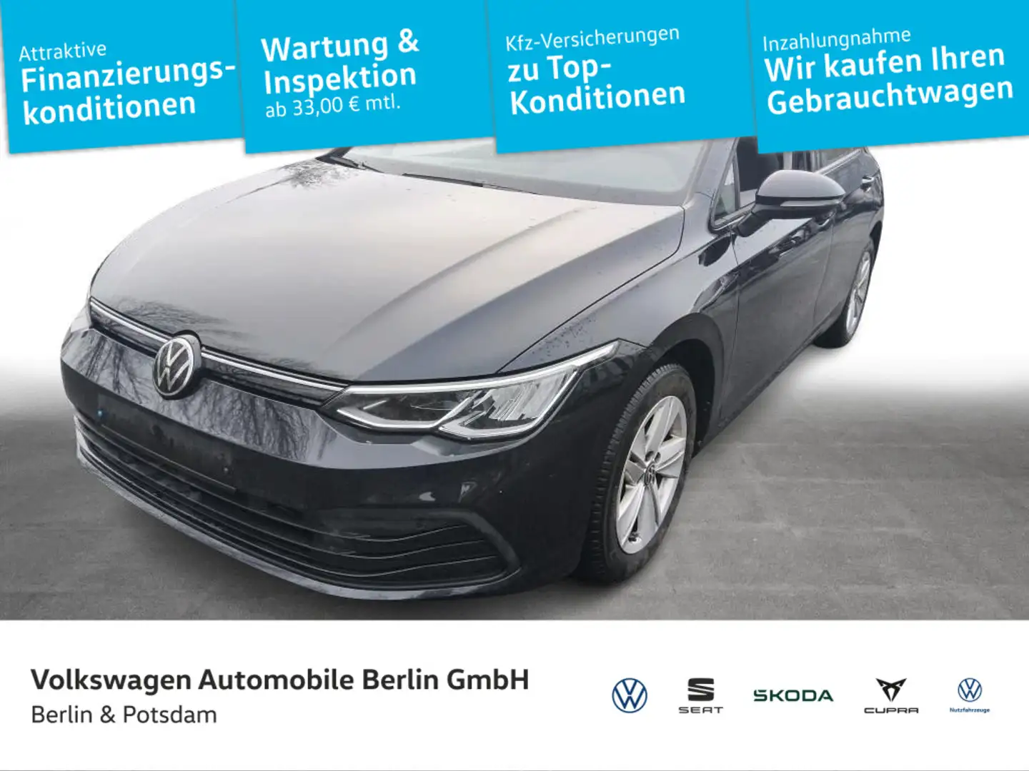 Volkswagen Golf VIII 1.0 eTSI DSG Life ACC LED APP Sitzhzg Schwarz - 1