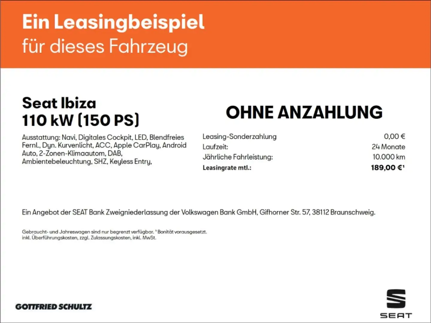 SEAT Ibiza FR 1.0 TSI DSG Voll-LED Navi Einparkhilfe Rückfahr Schwarz - 2