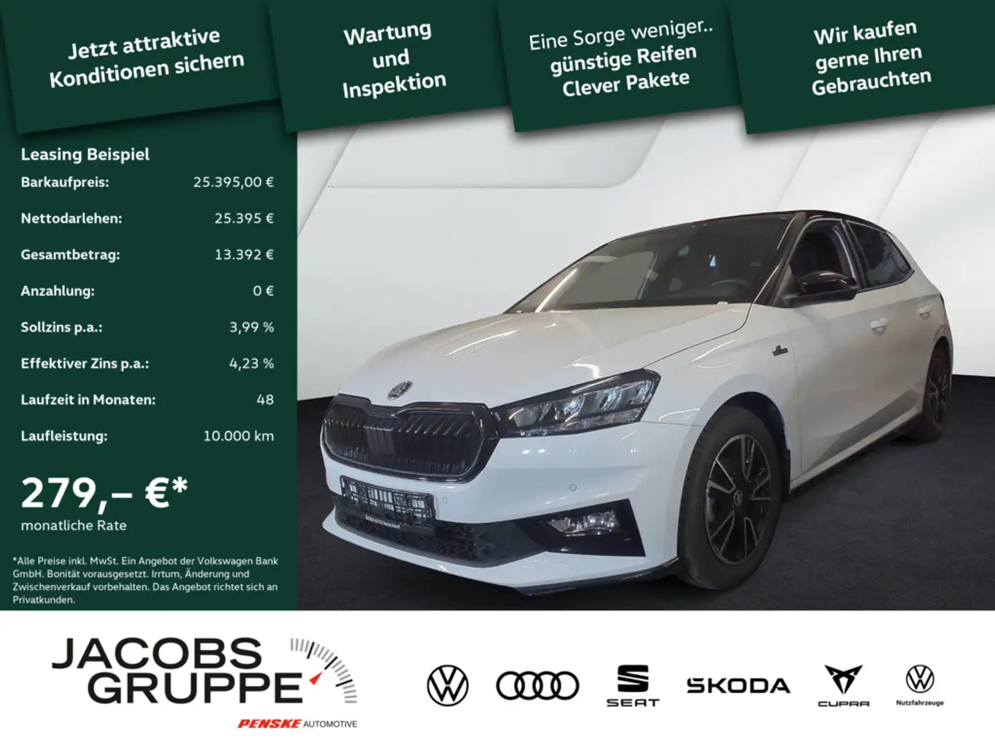 Skoda Fabia 1.5 TSI Monte Carlo SmartLink,LED,Tempo Weiß - 1