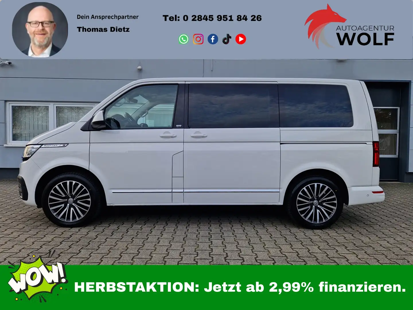Volkswagen T6.1 Multivan Generation Six 2.0TDI 4MOTION*AHK*Digi Cockpit Weiß - 1