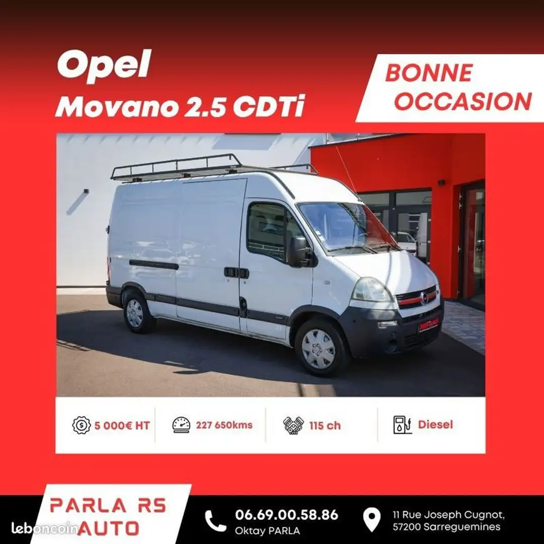 Opel Movano 2.5 CDTi 115ch Blanc - 1