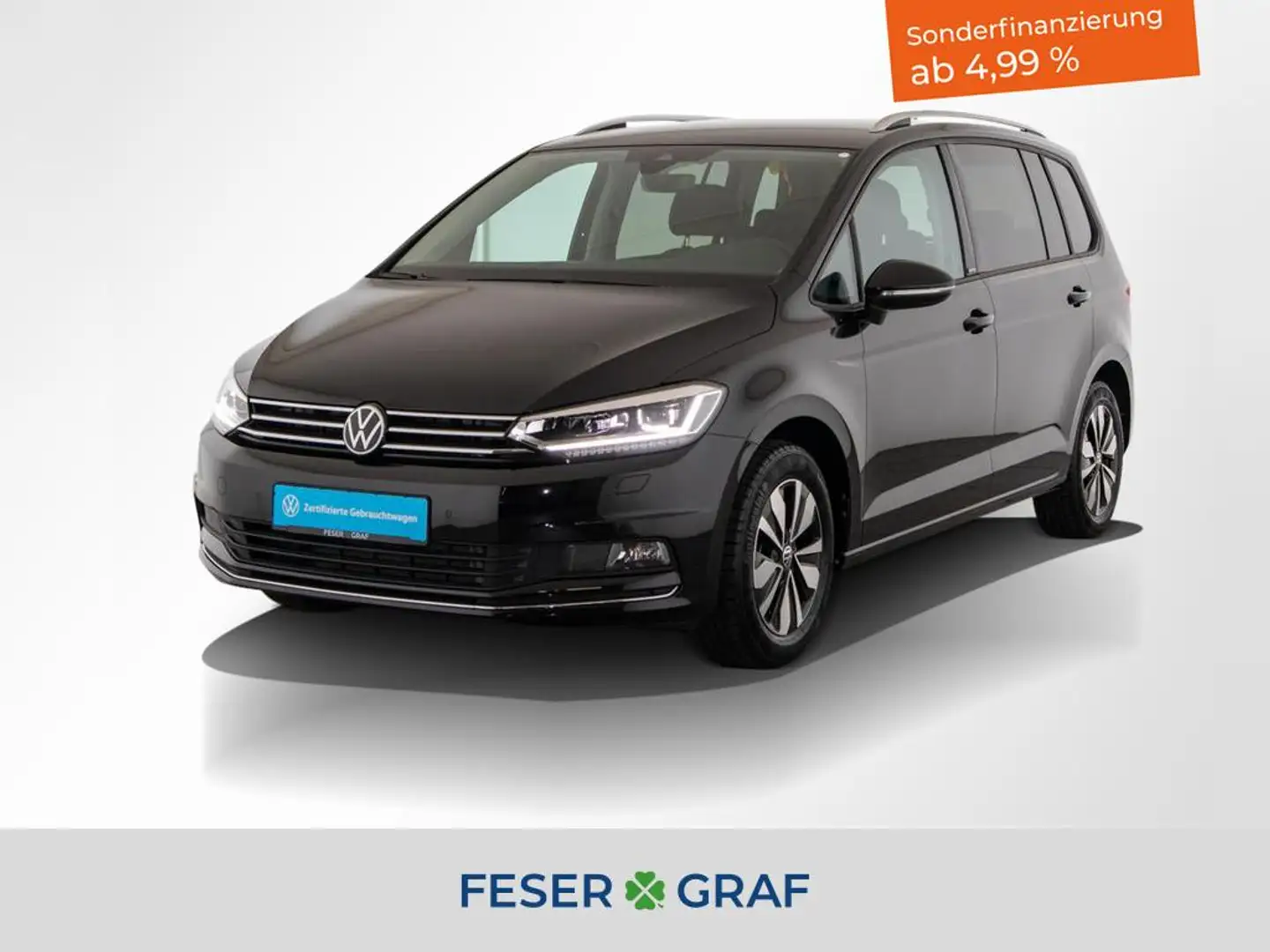 Volkswagen Touran 1.5TSI MOVE DSG 7Sitze AHK LED RearView el.He Schwarz - 1