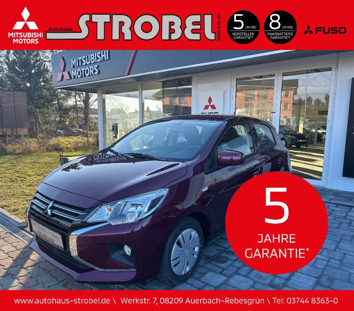 Mitsubishi Space Star Select 1.2 KLIMA*FREISPRECHANLAGE Rosso - 1