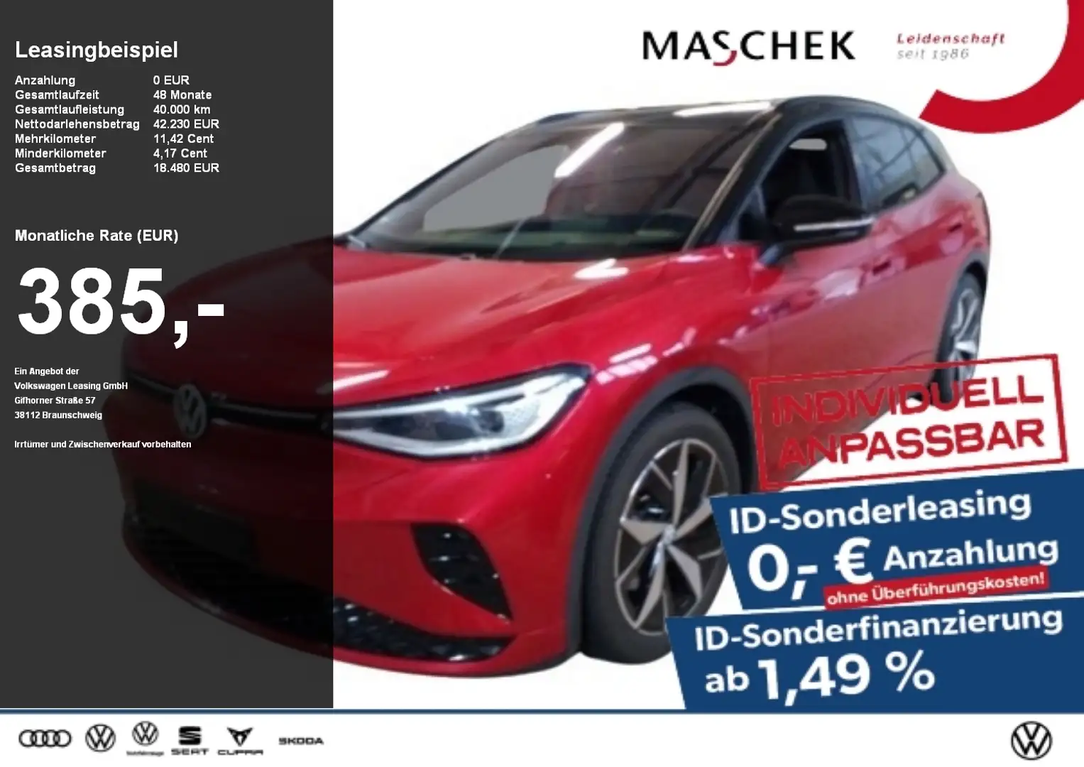 Volkswagen ID.4 GTX AHK Pano Harman Wärmepumpe Memory AHK Schwarz - 1