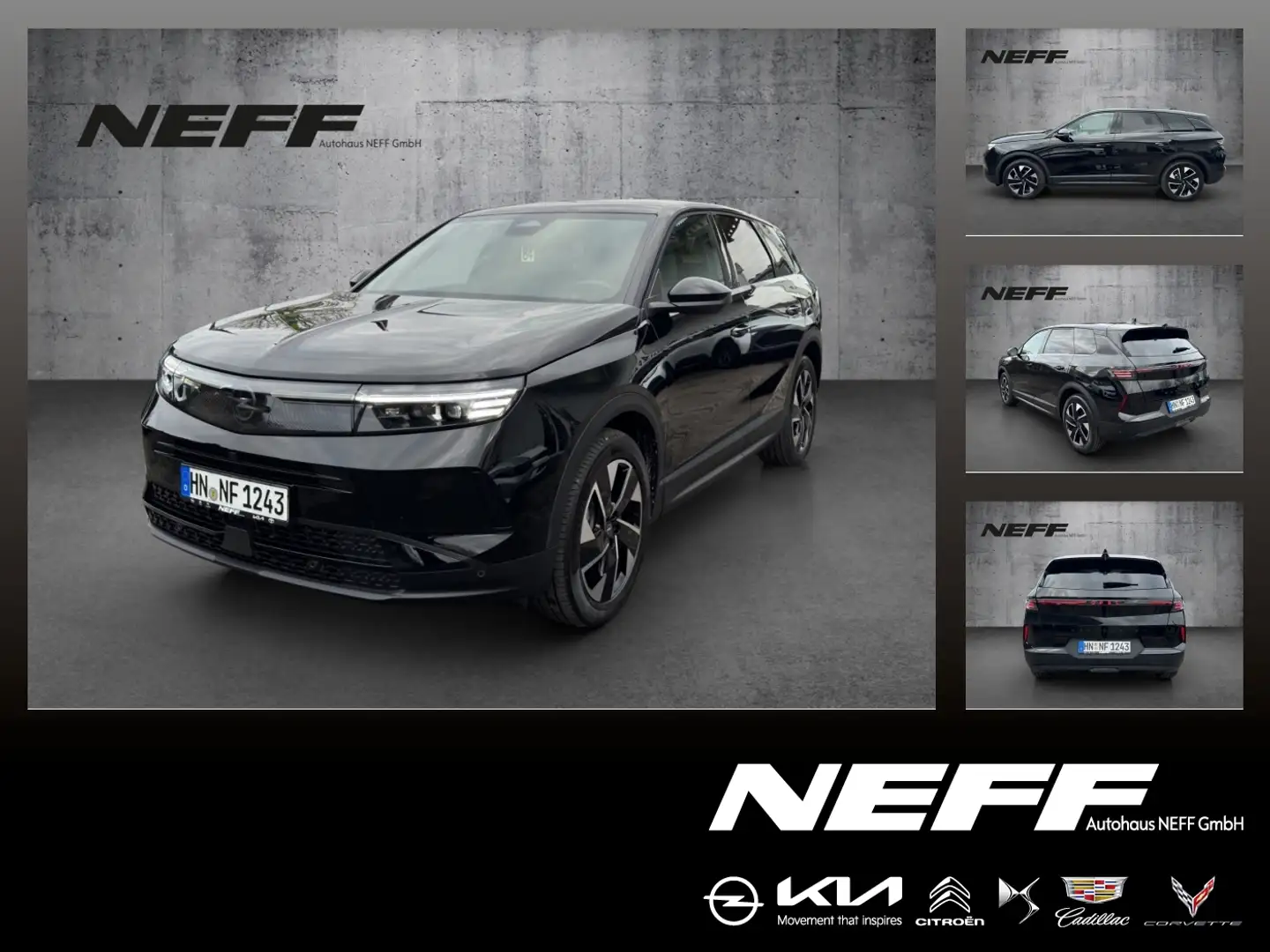 Opel Grandland 100kW 1.2 Mild-Hybrid 48V GS FLA Pano Schwarz - 1