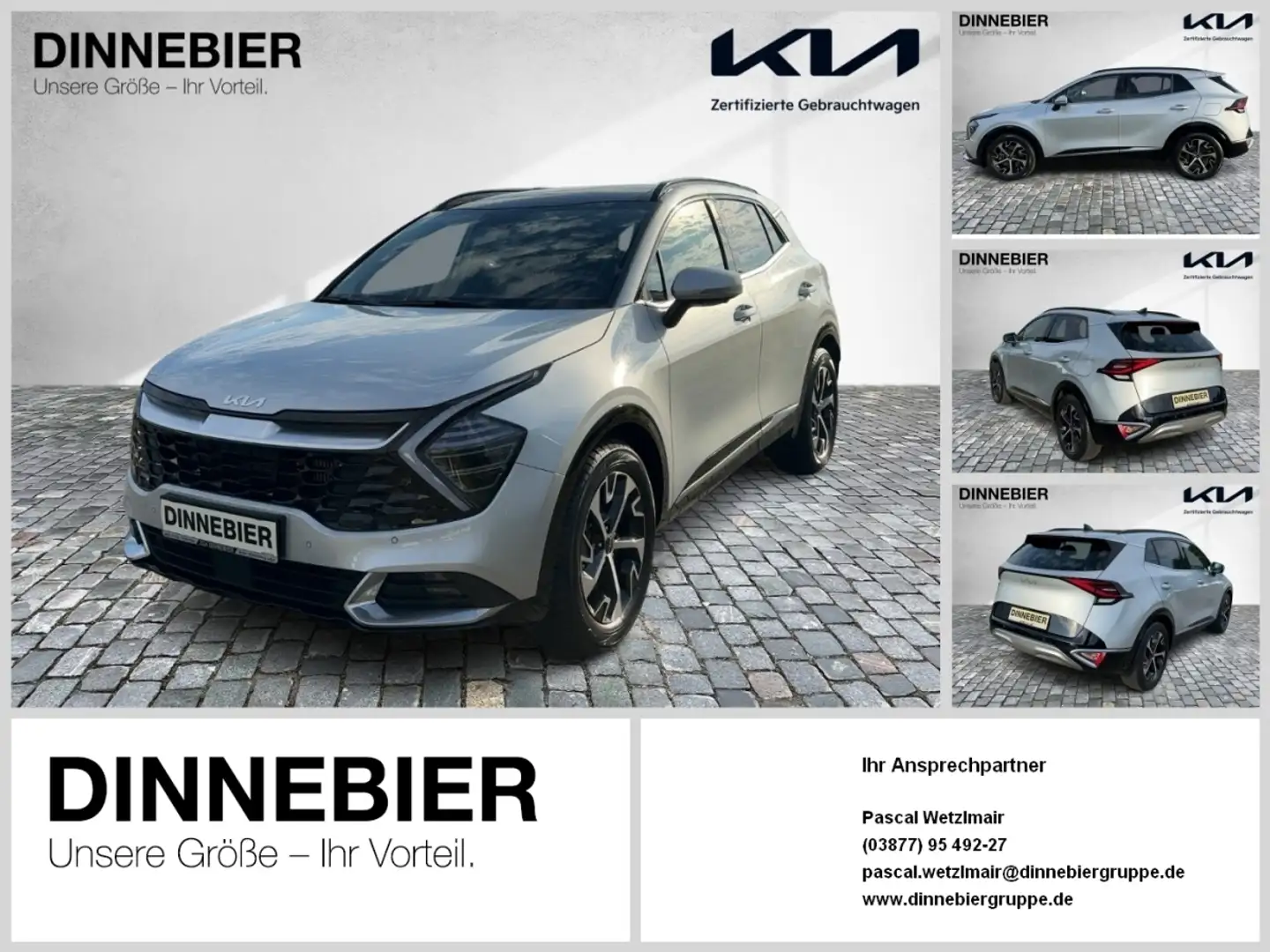 Kia Sportage Spirit 1.6T LED+360°+Glasdach+Navi Argent - 1