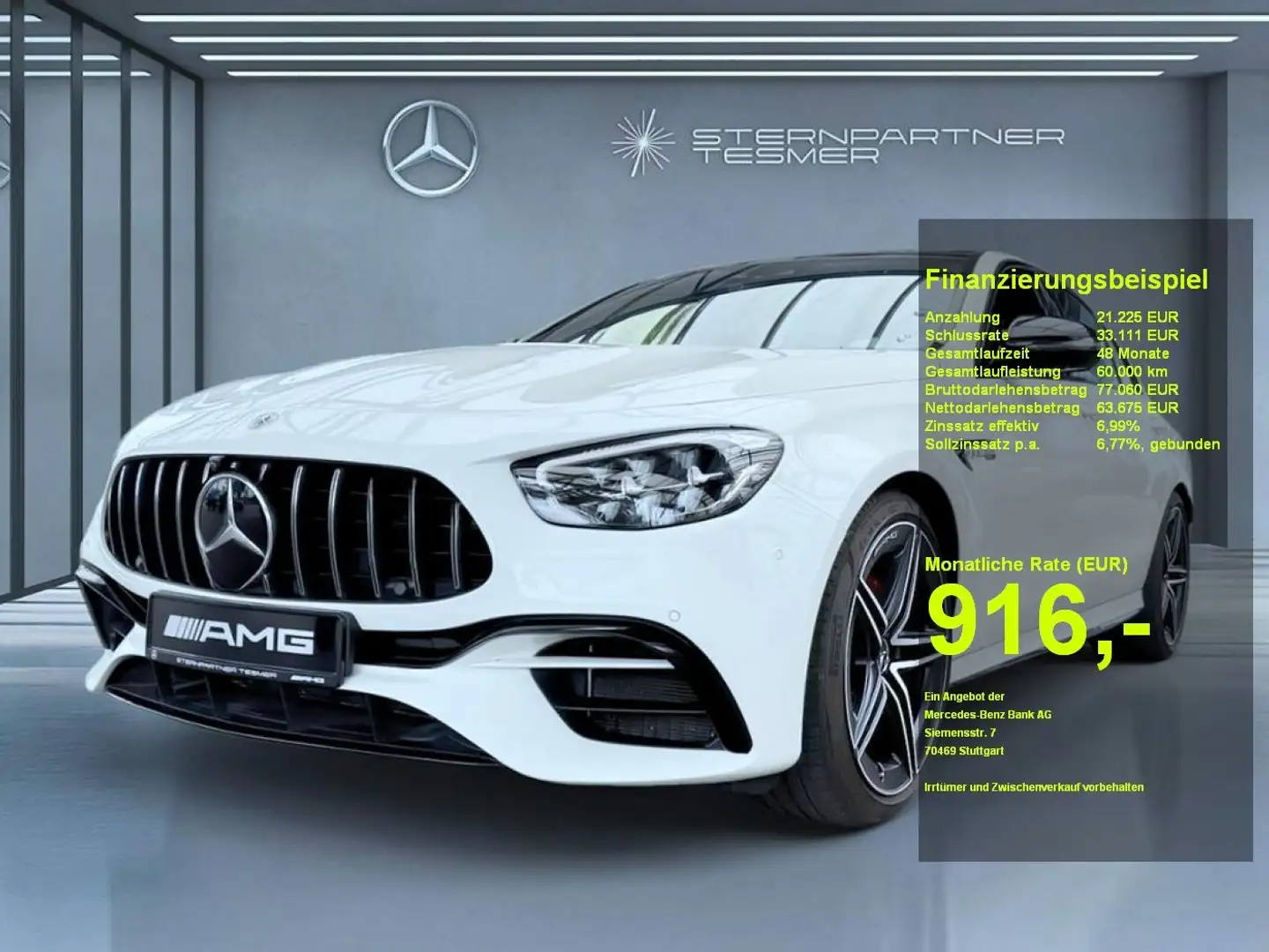 Mercedes-Benz E 63 AMG AMG E 63 S 4M+ , Night, 20'', Pano, Vmax, DISTR. Blanc - 1