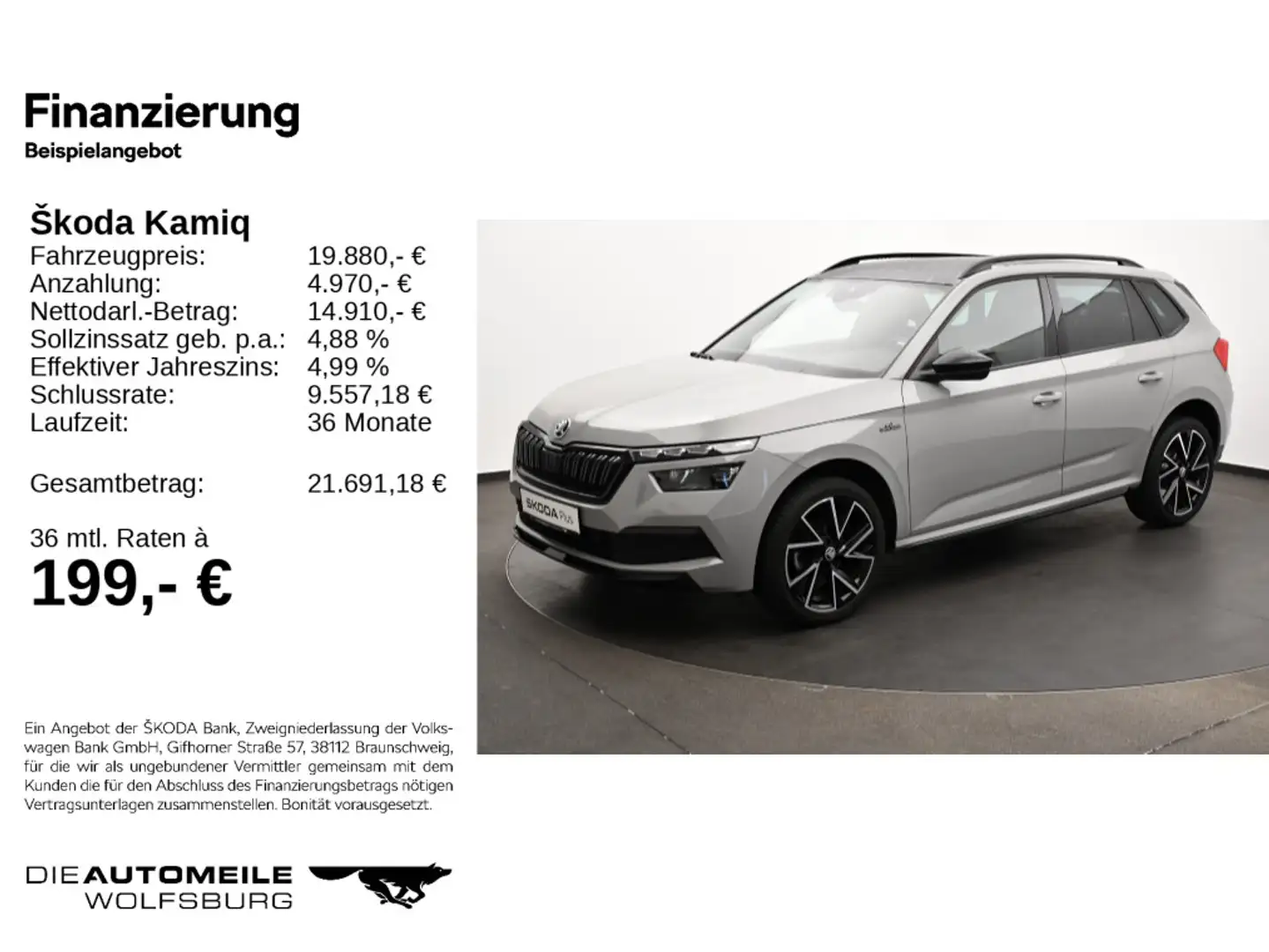 Skoda Kamiq 1.5 TSI Monte Carlo AHK/Pano/Rückkam Grigio - 2