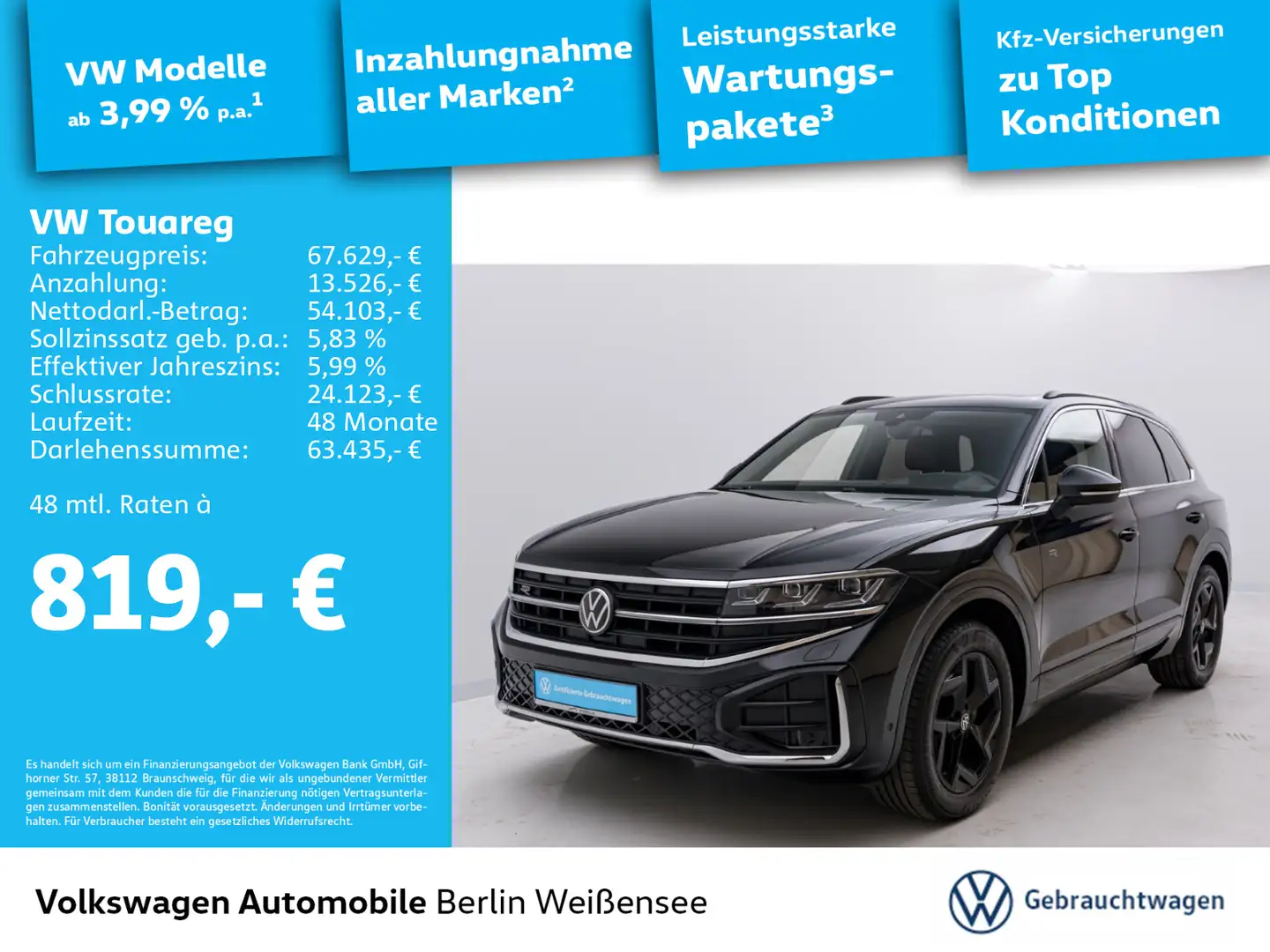 Volkswagen Touareg 3.0  TDI DSG *R-LINE*4MOT*HUD*LEDER*ACC* Noir - 1