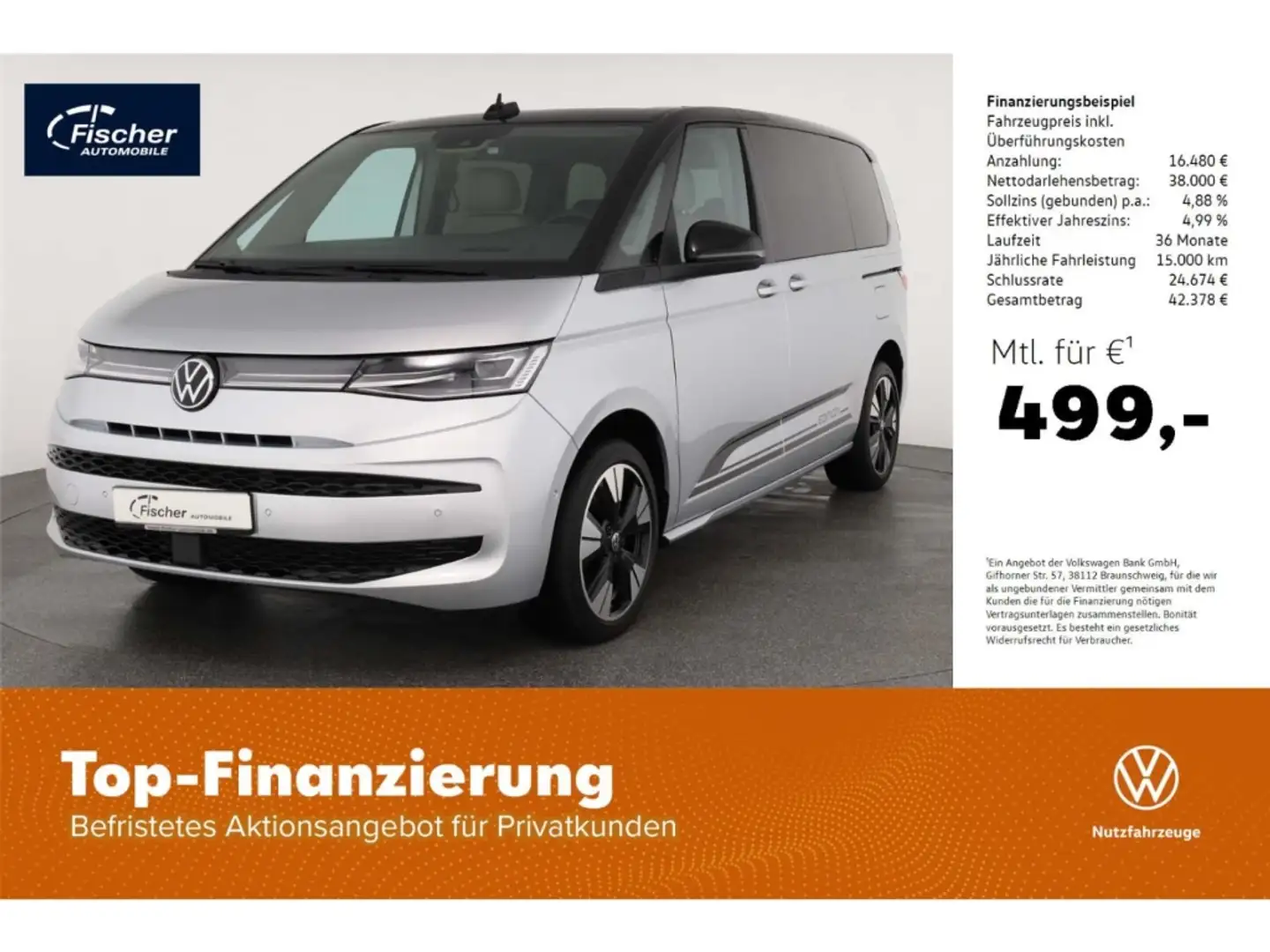 Volkswagen T7 Multivan KÜ 2.0 TDI Edition DSG 7-Sitzer/AHK Silber - 1