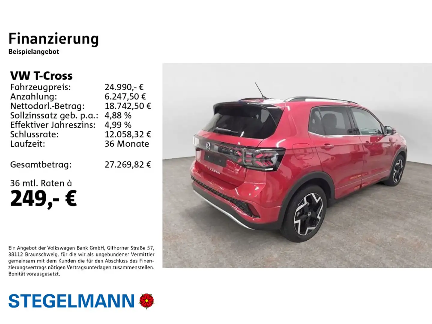 Volkswagen T-Cross 1.0 TSI R-Line *AHK*Navi*Kamera*+3J. Gar Rot - 2