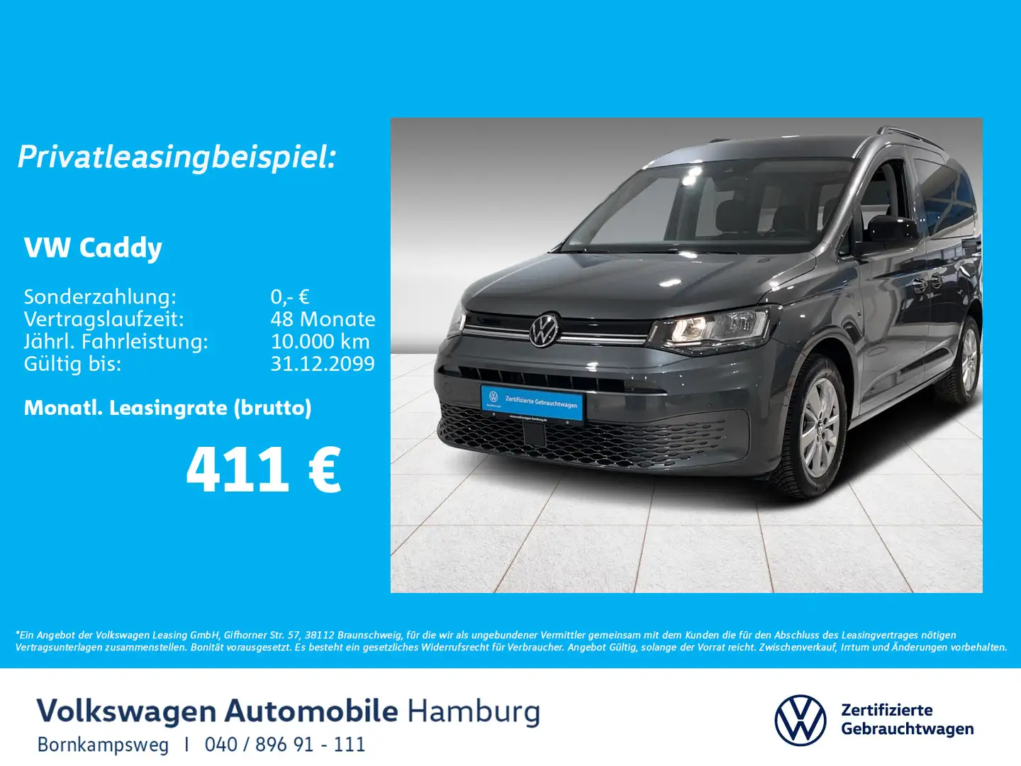 Volkswagen Caddy 2.0 TDI Life Standheizung Sitzhzg PDC Grau - 1