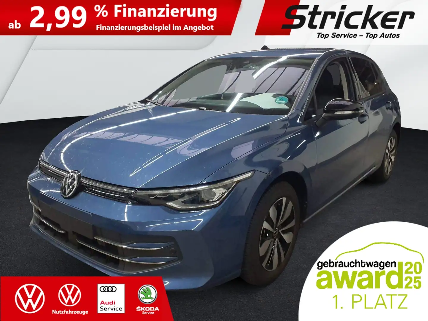 Volkswagen Golf Goal 2.0TDI DSG 257,-ohne Anzahlung Navi AHK Kame Blau - 2