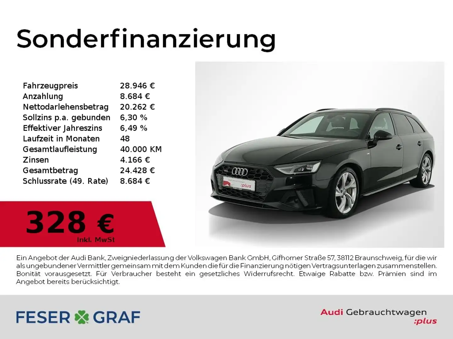 Audi A4 Avant 45 TDI qu S Line Pano,Leder,Navi Zwart - 1