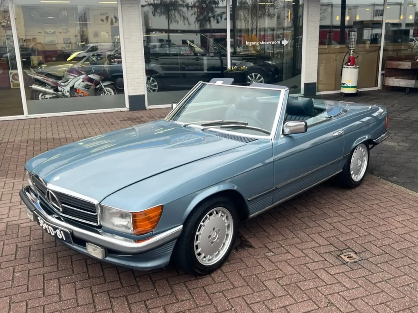Mercedes-Benz SL 450 450 SL ROADSTER 1977 Aut. EU BUMPER Nieuwe KAP #BE Blauw - 2