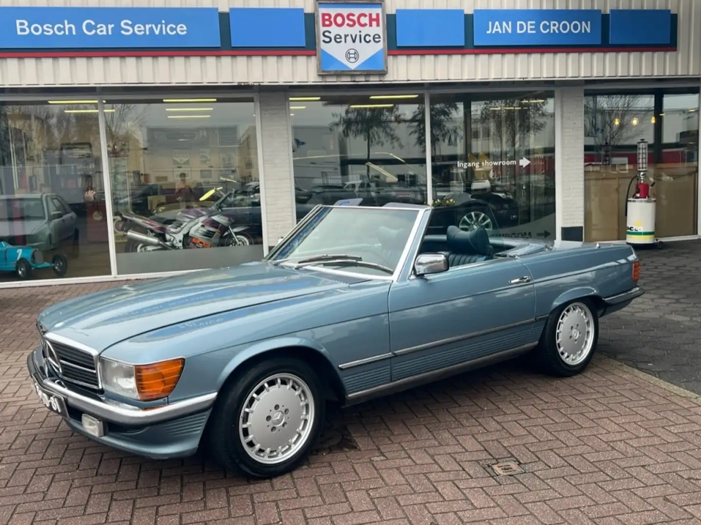 Mercedes-Benz SL 450 450 SL ROADSTER 1977 Aut. EU BUMPER Nieuwe KAP #BE Blauw - 1