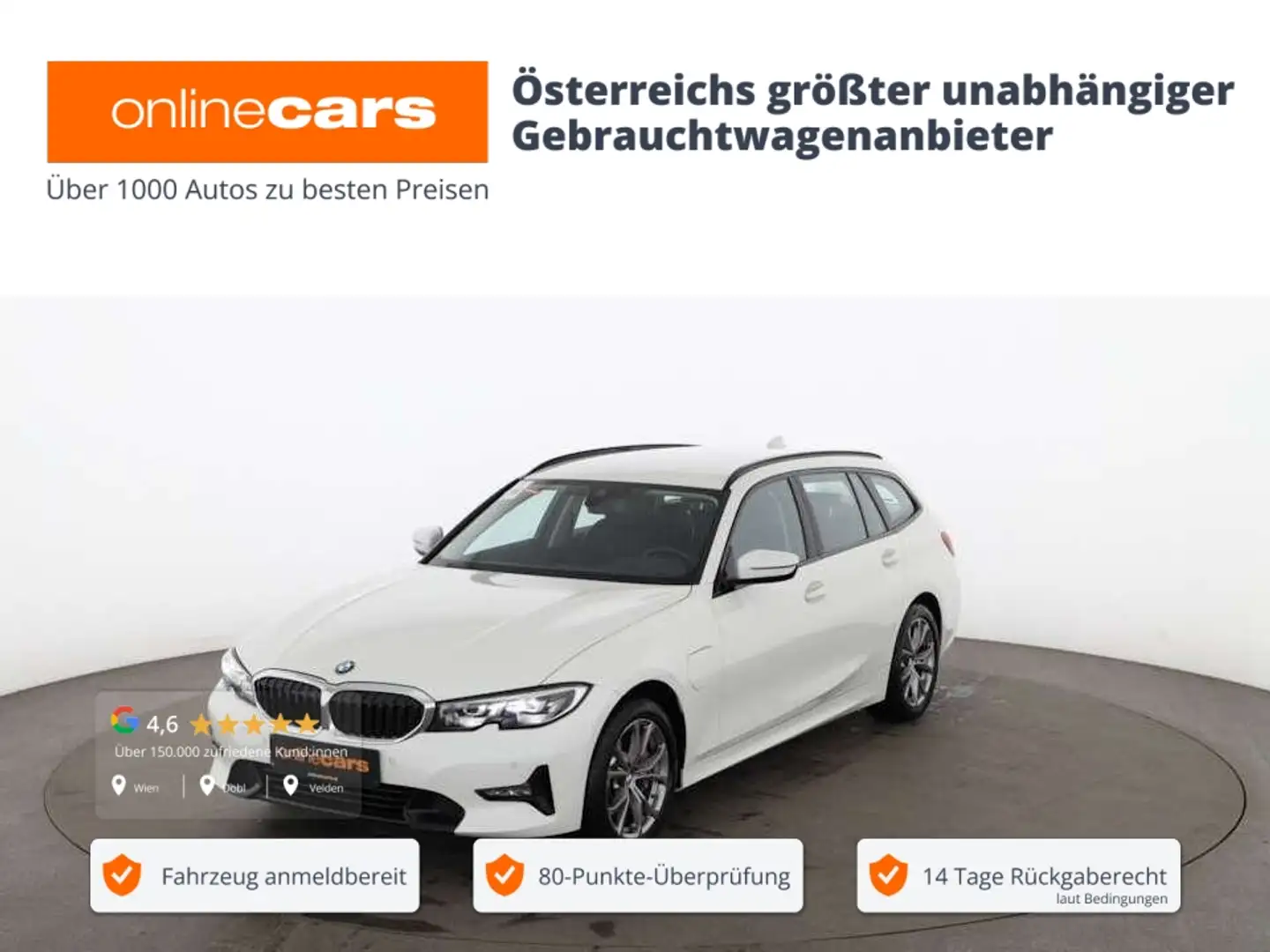 BMW 330 e Touring Sport Line Aut LED NAVI LEDER H&K Weiß - 1