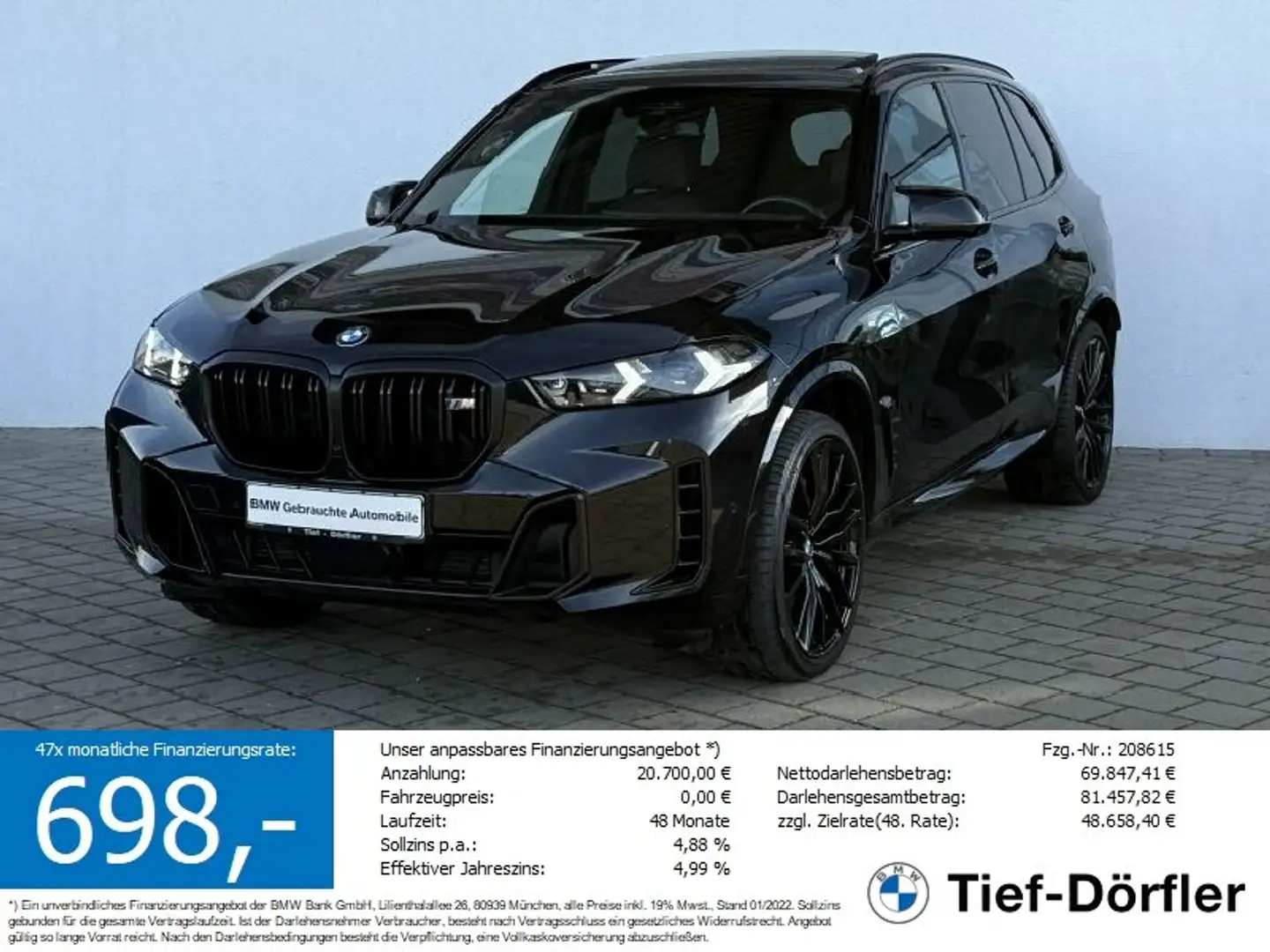 BMW X5 M 60i SHZ/INTEG/hk/GEST/PANO/4xAC/ROLLO/PRIVAV Schwarz - 1